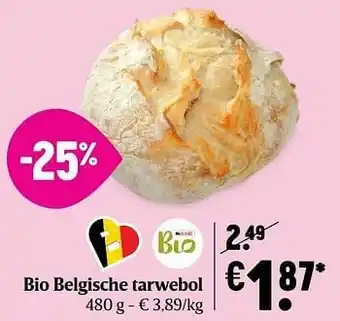 Delhaize Bio belgische tarwebol aanbieding