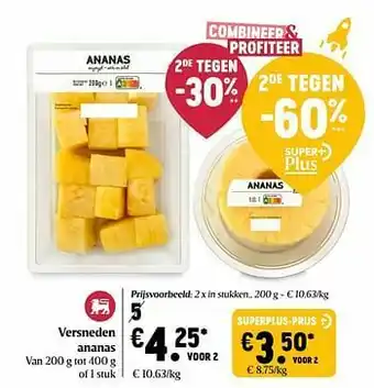 Delhaize Versneden ananas aanbieding