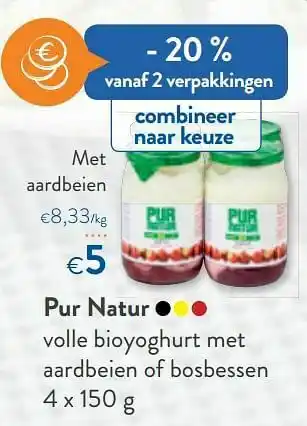 OKay Pur natur met aardbeien aanbieding