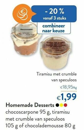 Homemade desserts tiramisu met crumble van speculoos