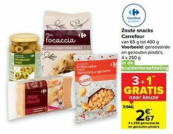 Carrefour Geroosterde en gezouten pinda’s aanbieding
