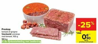 Carrefour Preskop met tomaat aanbieding