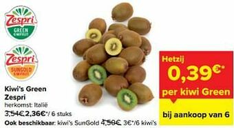 Carrefour Kiwi’s green zespri aanbieding