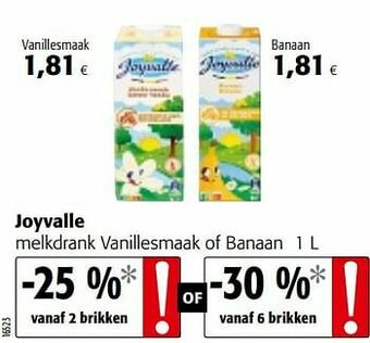 Colruyt Joyvalle melkdrank vanillesmaak of banaan aanbieding