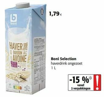 Colruyt Boni selection haverdrink ongezoet aanbieding