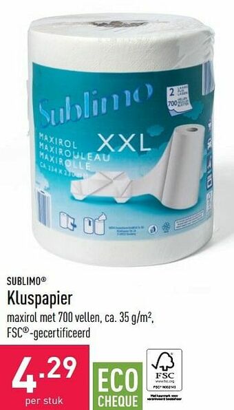 ALDI Kluspapier aanbieding