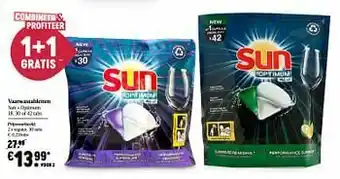Delhaize Vaatwastabletten sun - optimum regular aanbieding