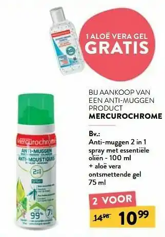 Di Anti-muggen 2 in 1 spray met essentiële oliën + aloë vera ontsmettende gel aanbieding