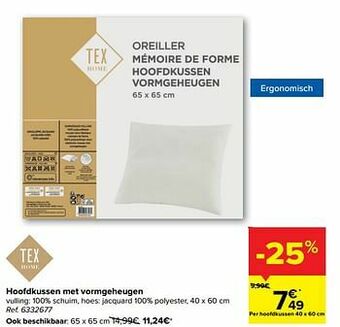 Carrefour Hoofdkussen met vormgeheugen aanbieding