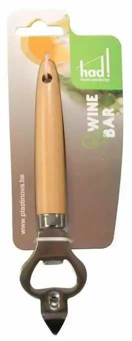 Flesopener met houten handvat