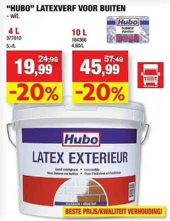 Hubo Hubo latexverf voor buiten aanbieding