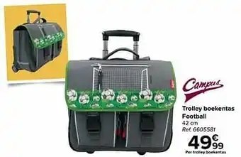 Carrefour Trolley boekentas football aanbieding