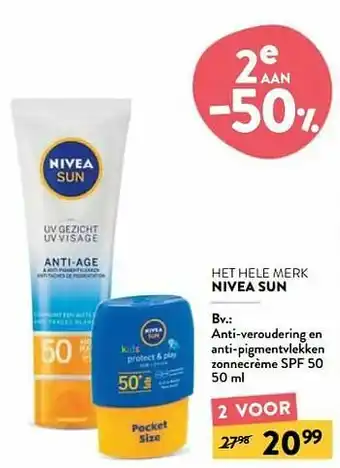 Anti-veroudering en anti-pigmentvlekken zonnecrème spf 50