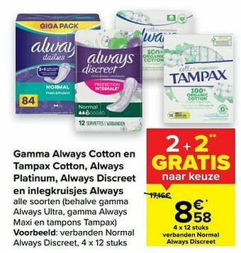 Carrefour Verbanden normal always discreet aanbieding