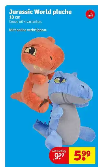 Kruidvat Jurassic world pluche 18 cm aanbieding