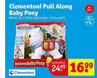 Kruidvat Clementoni pull along baby pony aanbieding