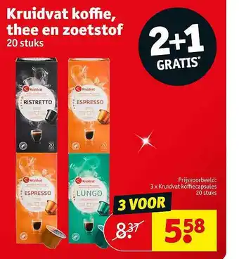 Kruidvat Kruidvat koffie, thee en zoetstof aanbieding