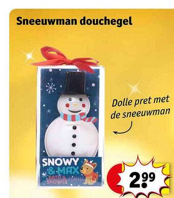 Kruidvat Sneeuwman douchegel aanbieding