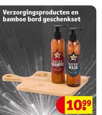 Kruidvat Verzorgingsproducten en bamboe bord geschenkset aanbieding