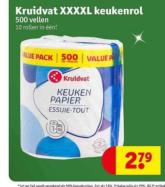 Kruidvat Kruidvat xxxxl keukenrol 500 vellen aanbieding