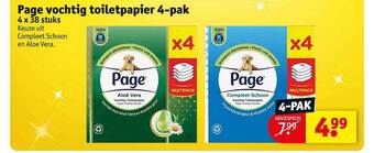 Kruidvat Page vochtig toiletpapier 4-pak aanbieding