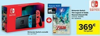 Carrefour Nintendo switch-console + nintendo switch the legend of zelda skyward sword hd aanbieding