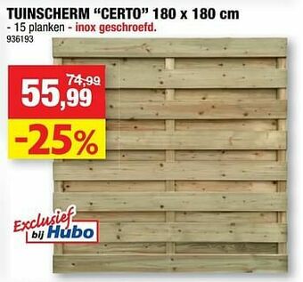 Hubo Tuinscherm certo aanbieding
