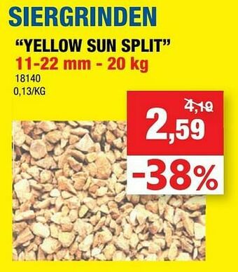 Hubo Siergrinden yellow sun split aanbieding