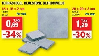 Hubo Terrastegel bluestone getrommeld aanbieding