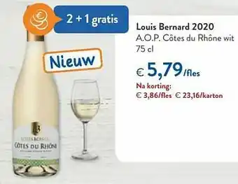 Louis bernard 2020 a.o.p. côtes du rhône wit