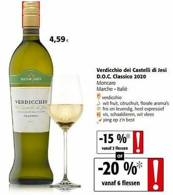 Colruyt Verdicchio dei castelli di jesi d.o.c. classico 2020 moncaro marche - italië aanbieding