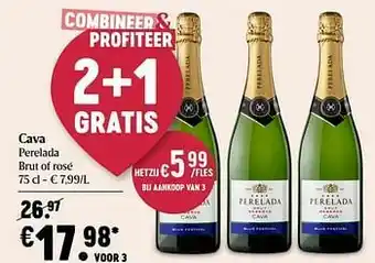 Delhaize Cava perelada brut of rosé aanbieding