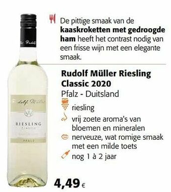 Colruyt Rudolf müller riesling classic 2020 pfalz - duitsland aanbieding