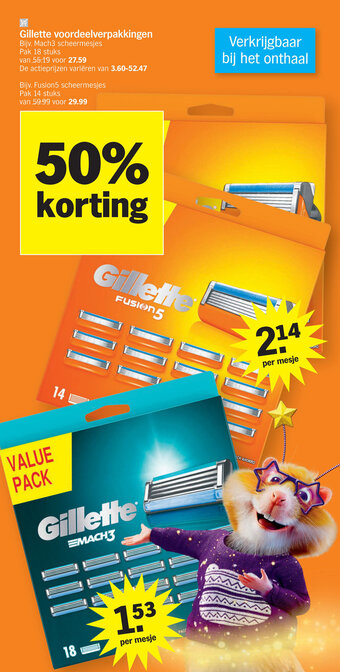 Albert Heijn Gillette voordeelverpakkingen aanbieding