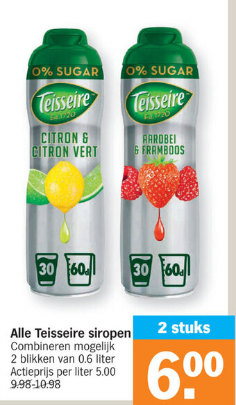 Albert Heijn Alle Teisseire siropen aanbieding