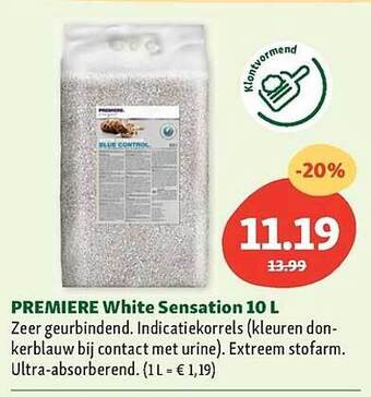 Maxi Zoo Première white sensation 10 l aanbieding