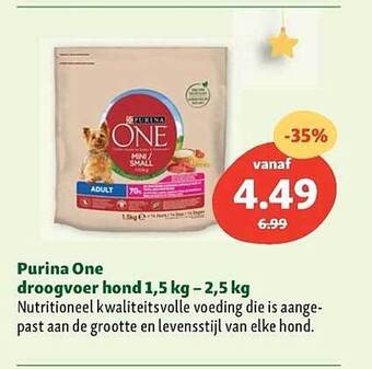 Maxi Zoo Purina one droogvoer hond 1,5 kg - 2,5 kg aanbieding