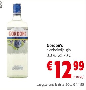 Colruyt Gordon's alcoholvrije gin 0,0% vol 70 cl aanbieding
