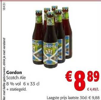 Colruyt Gordon scotch ale 8% vol. aanbieding