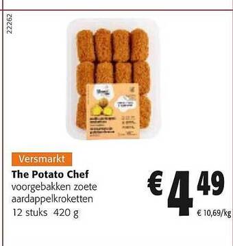 Colruyt The potato chef voorgebakken zoete aardappelkroketten aanbieding