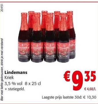Colruyt Lindemans kriek aanbieding