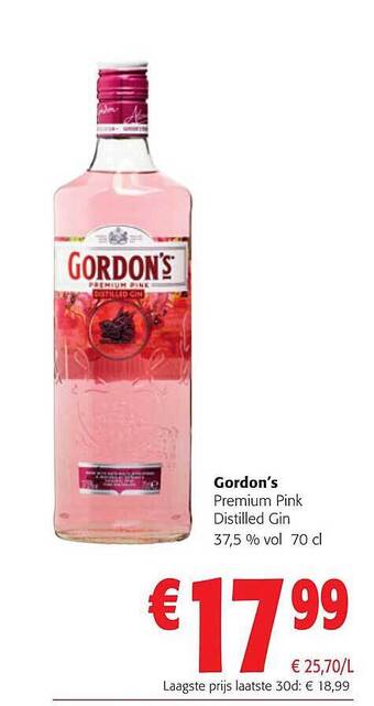 Colruyt Gordon's premium pink distilled gin 37,5% vol. aanbieding