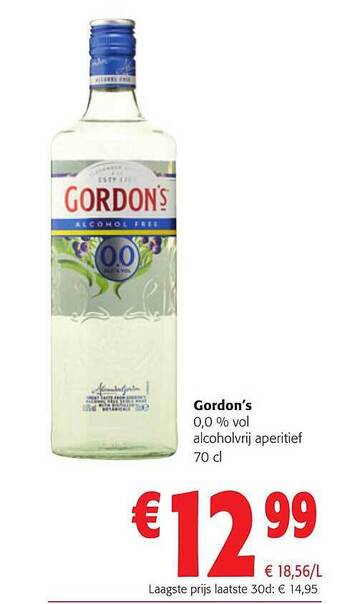 Colruyt Gordon's 0,0% vol. aanbieding