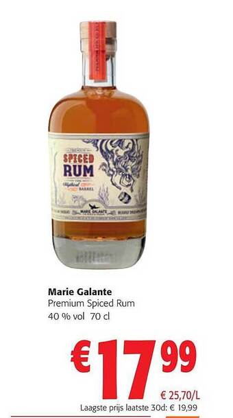 Colruyt Marie galante premium spiced rum 40% vol. aanbieding