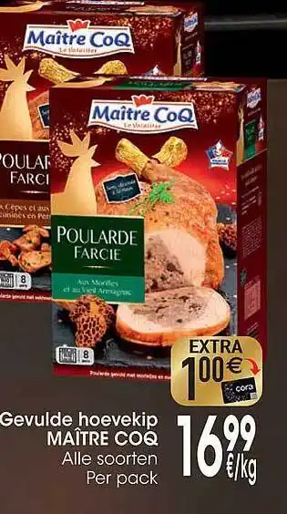 Cora Gevulde hoevekip maître coq aanbieding