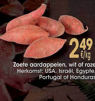 Cora Zoete aardappelen, wit of roze aanbieding