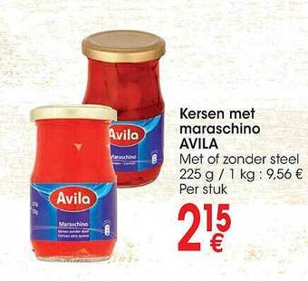 Cora Kersen met maraschino avila aanbieding