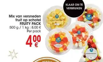 Cora Mix van versneden fruit op schotel fruity pack aanbieding