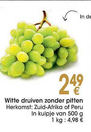 Cora Witte druiven zonder pitten aanbieding