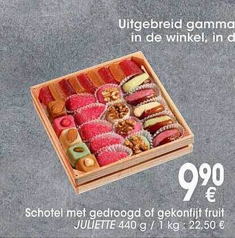 Schotel met gedroogd of gekonfijt fruit